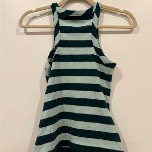 Maeve Anthropologie light and dark Green Striped Tank Top XS